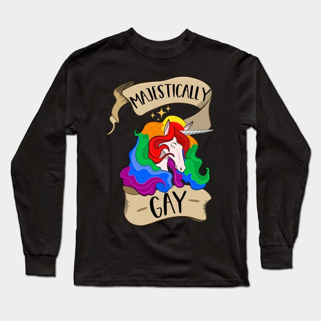 Majestically Gay Unicorn Long Sleeve T-Shirt by Eugenex